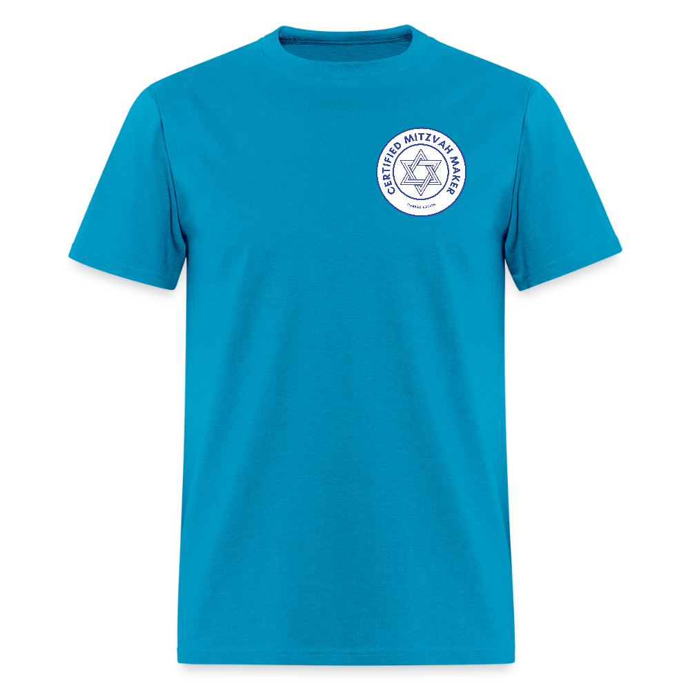 Certified Mitzvah Maker Badge Men's T-Shirt | GILDAN 5000 - turquoise