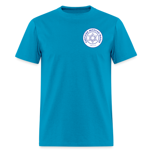Certified Mitzvah Maker Badge Men's T-Shirt | GILDAN 5000 - turquoise