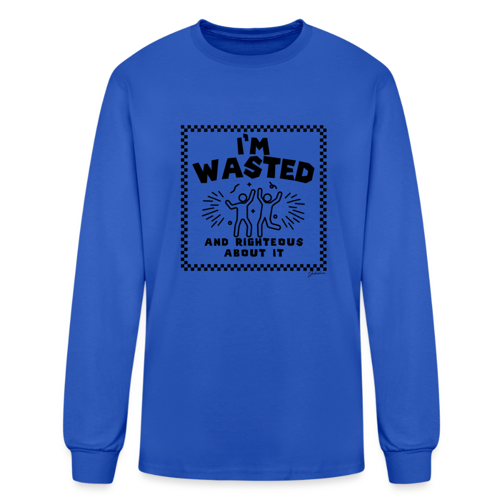 Wasted & Righteous Men's Long Sleeve T-Shirt - royal blue