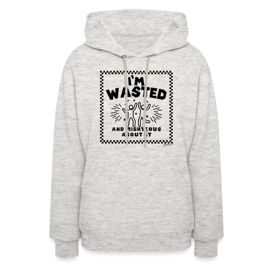 Wasted & Righteous Women's Hoodie - heather oatmeal