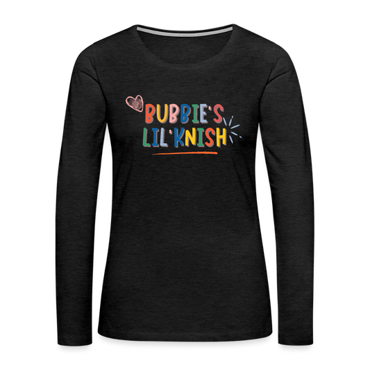 Bubbie's Lil' Knish Women's Premium Long Sleeve T-Shirt - charcoal grey