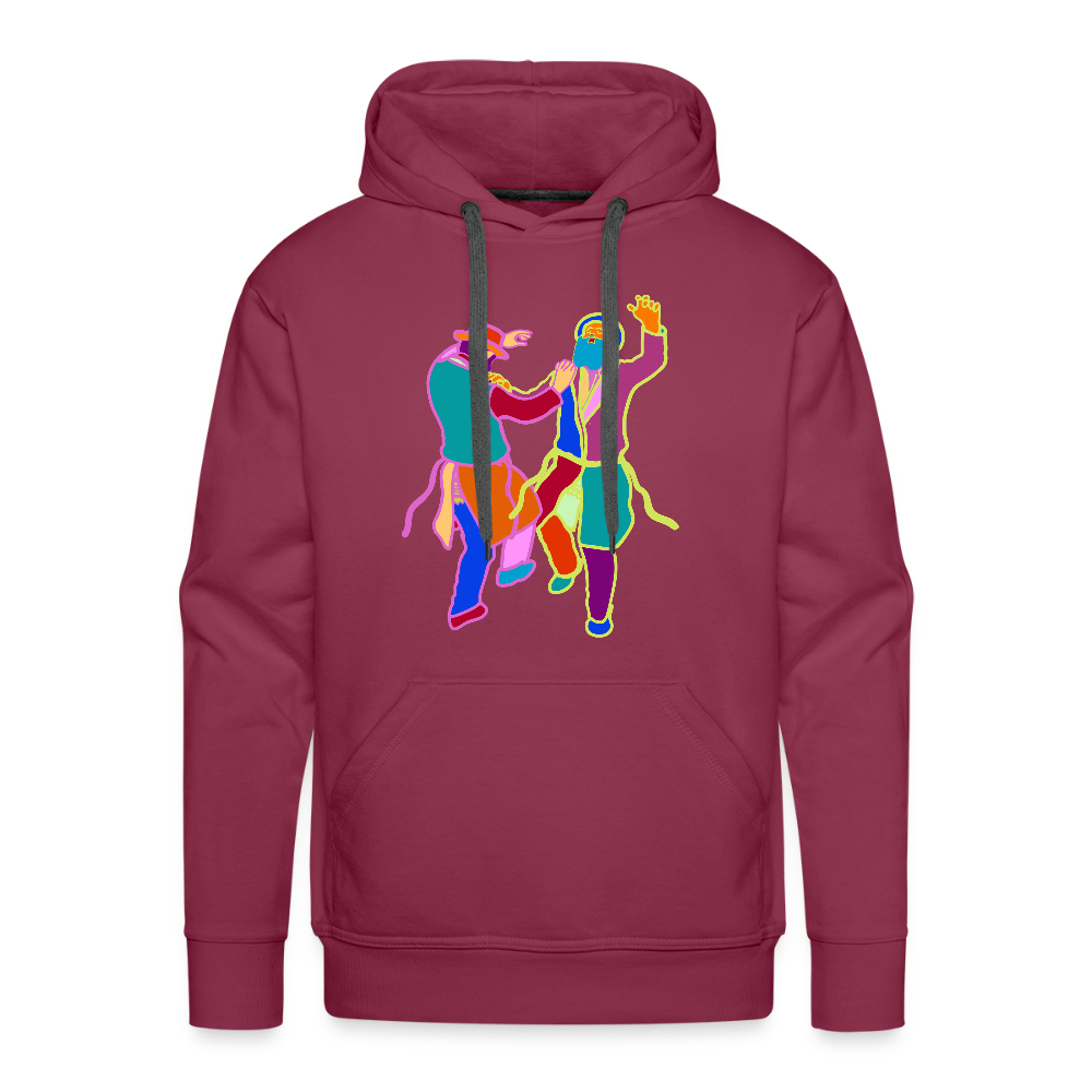 Colorful Dancing Rabbis Men’s Premium Hoodie - burgundy