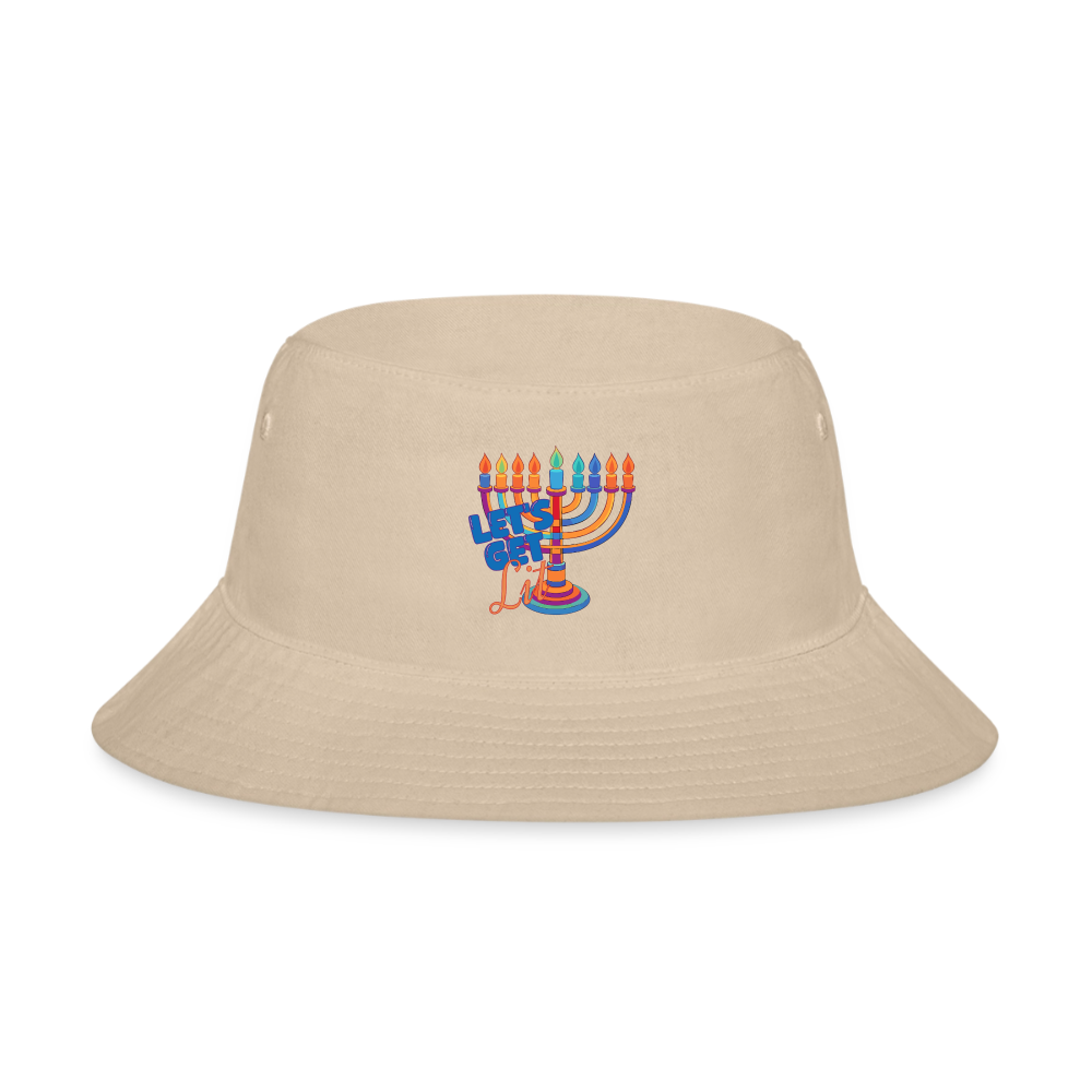 Let’s Get Lit Menorah Bucket Hat - cream