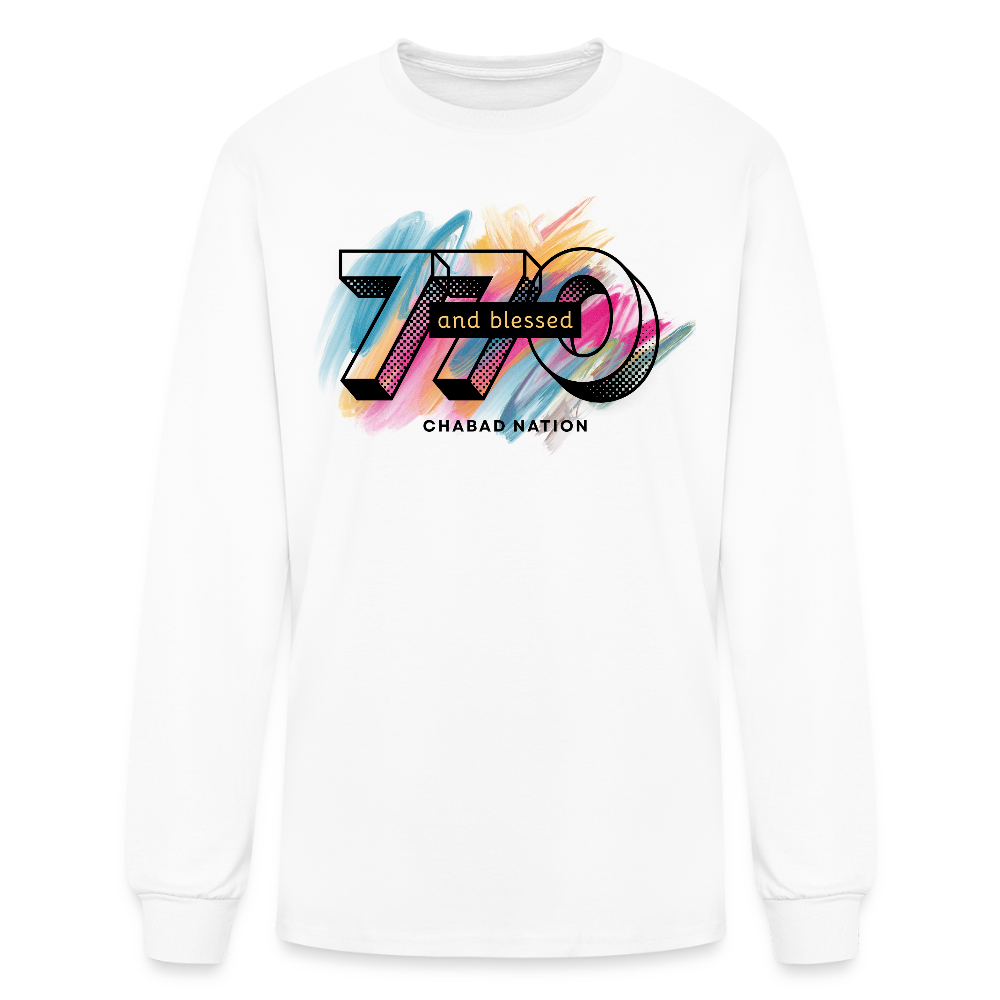 770 And Blessed Men's Long Sleeve T-Shirt - white