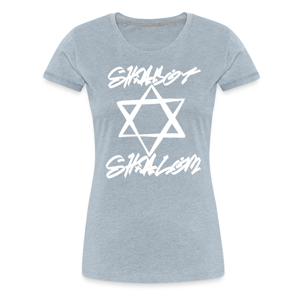 Shabbat Shalom Graffiti Light Star Women’s Premium T-Shirt - heather ice blue