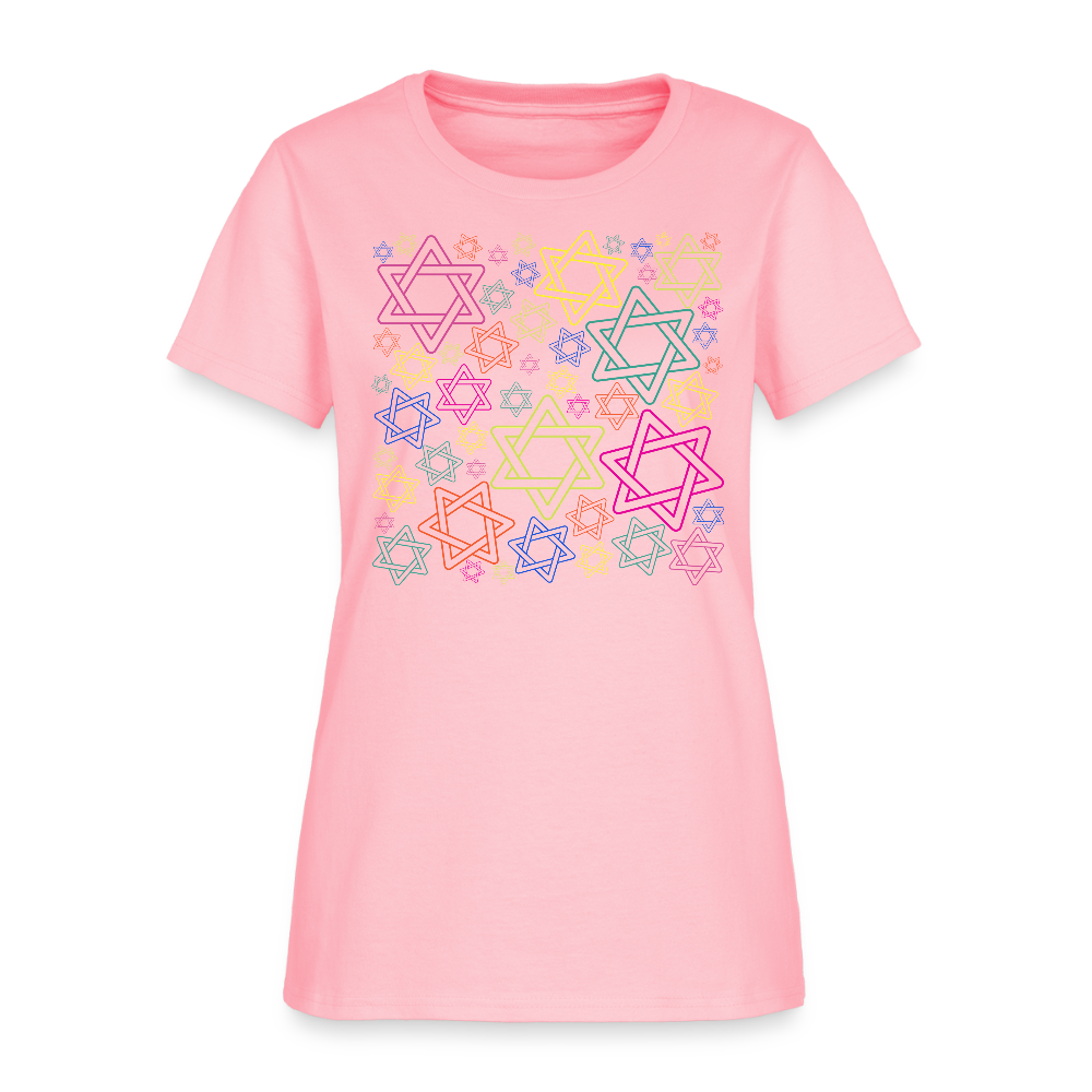 Neon Star of David Festival Women's T-Shirt - pink