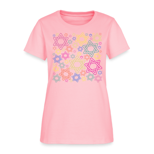 Neon Star of David Festival Women's T-Shirt - pink