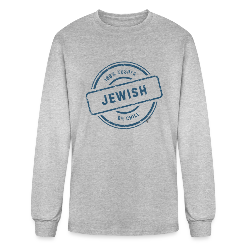 100% Jewish Men's Long Sleeve T-Shirt - heather gray