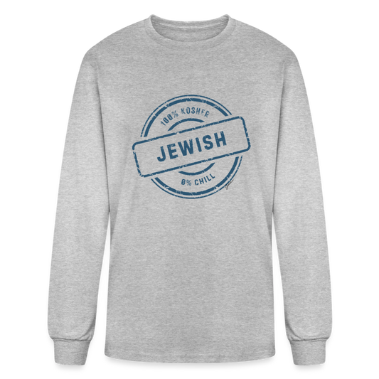 100% Jewish Men's Long Sleeve T-Shirt - heather gray