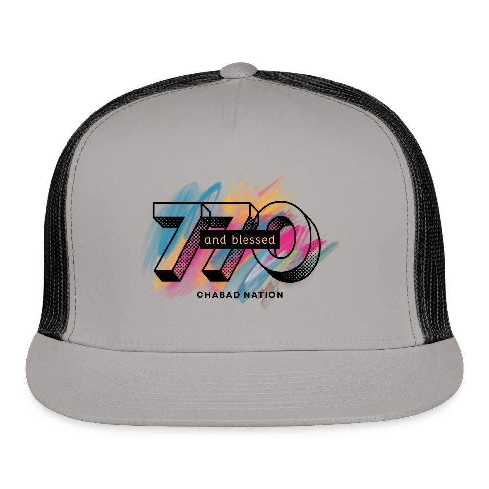 770 And Blessed  Trucker Hat - gray/black