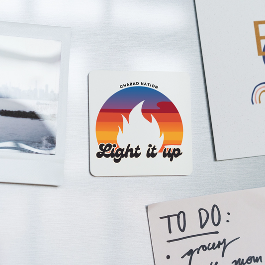 Light It Up Square Magnet - white