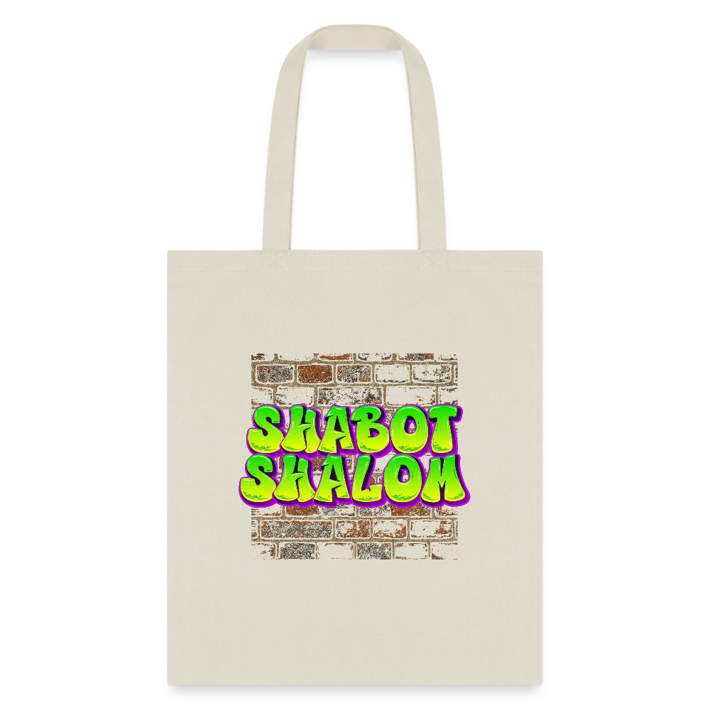 Shabot Shalom Brick 770 Graffiti Tote Bag - natural