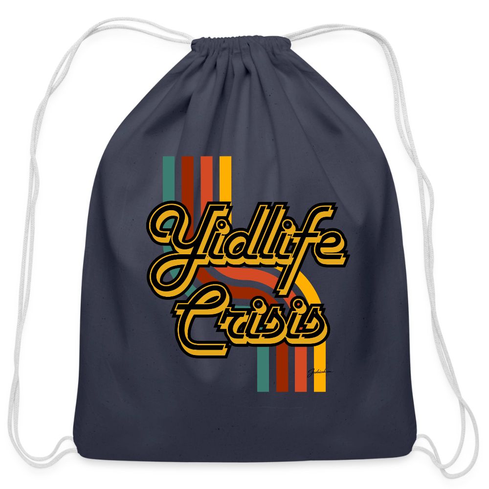 Yidlife Crisis Cotton Drawstring Bag - navy