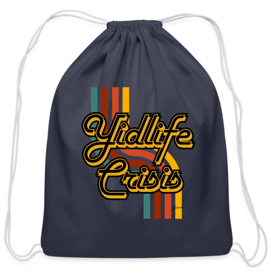 Yidlife Crisis Cotton Drawstring Bag - navy