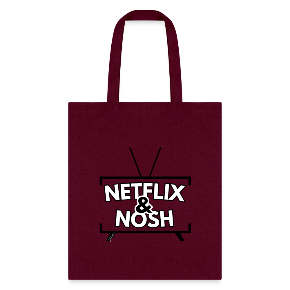 Netflix & Nosh Tote Bag - burgundy