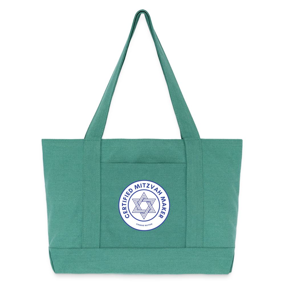 Certified Mitzvah Maker Cotton Pigment Dyed Tote Bag - mermaid green
