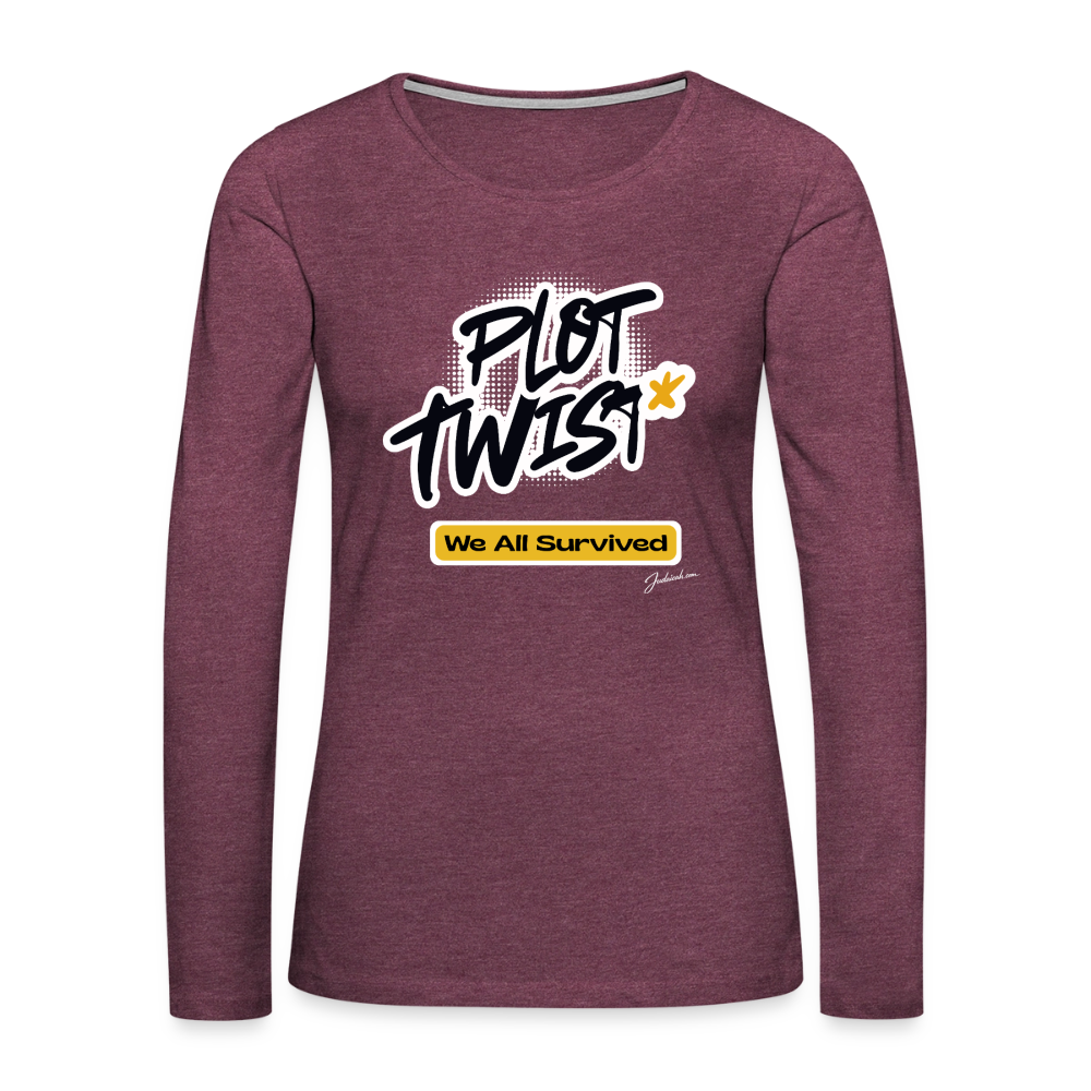 Plot Twist Women's Premium Long Sleeve T-Shirt - heather burgundy