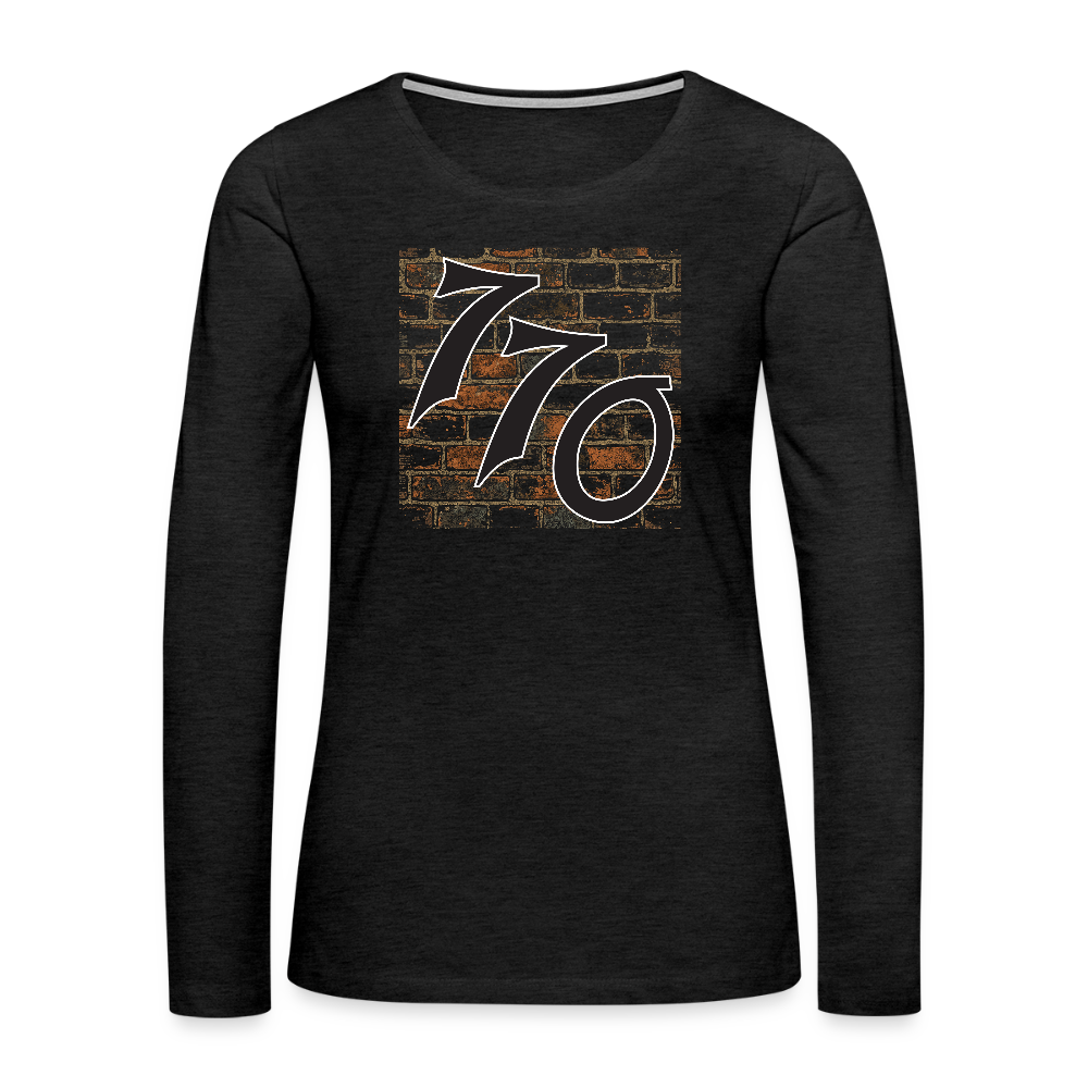 770 Brick Wall Women's Premium Long Sleeve T-Shirt - charcoal grey