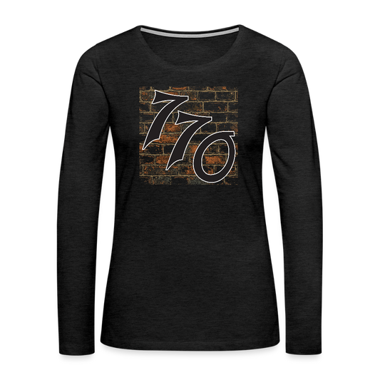 770 Brick Wall Women's Premium Long Sleeve T-Shirt - charcoal grey