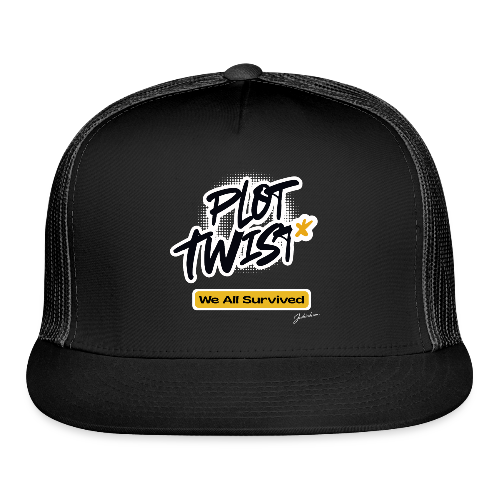 Plot Twist Trucker Hat - black/black