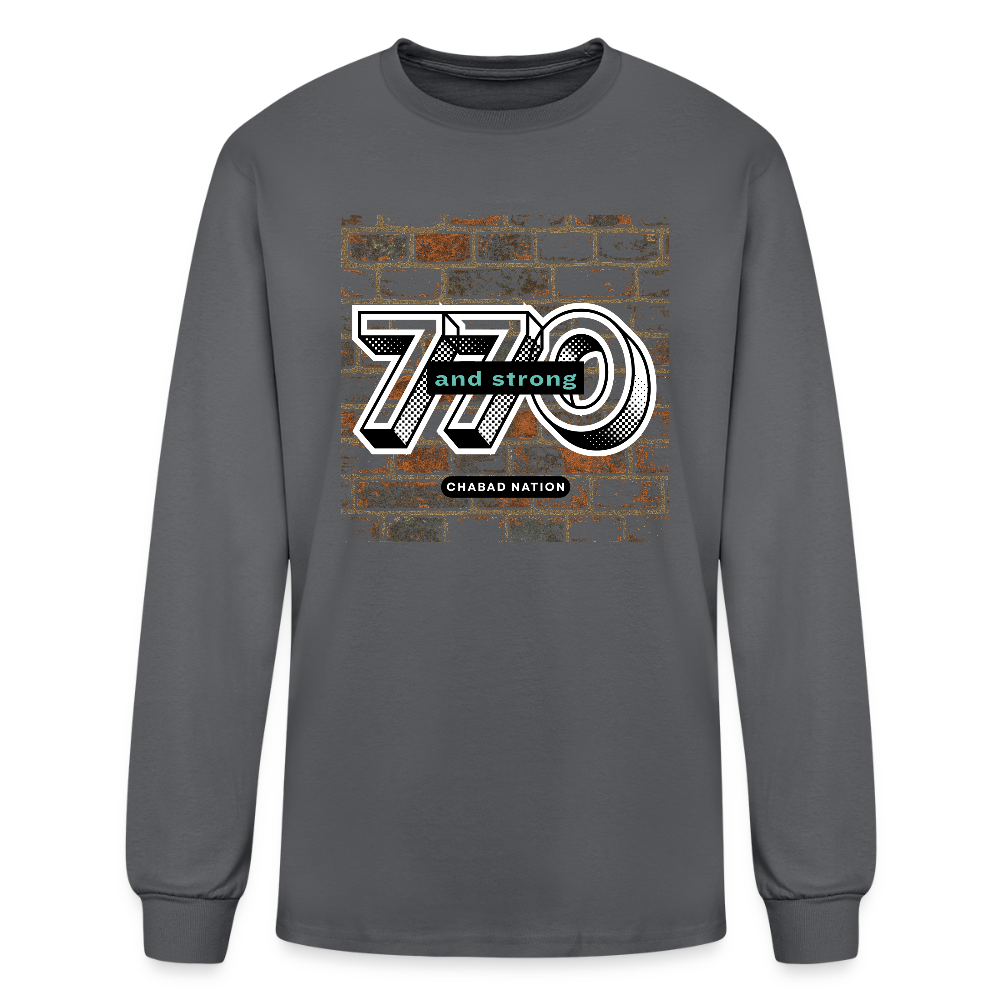 770 And Strong Men's Long Sleeve T-Shirt - charcoal