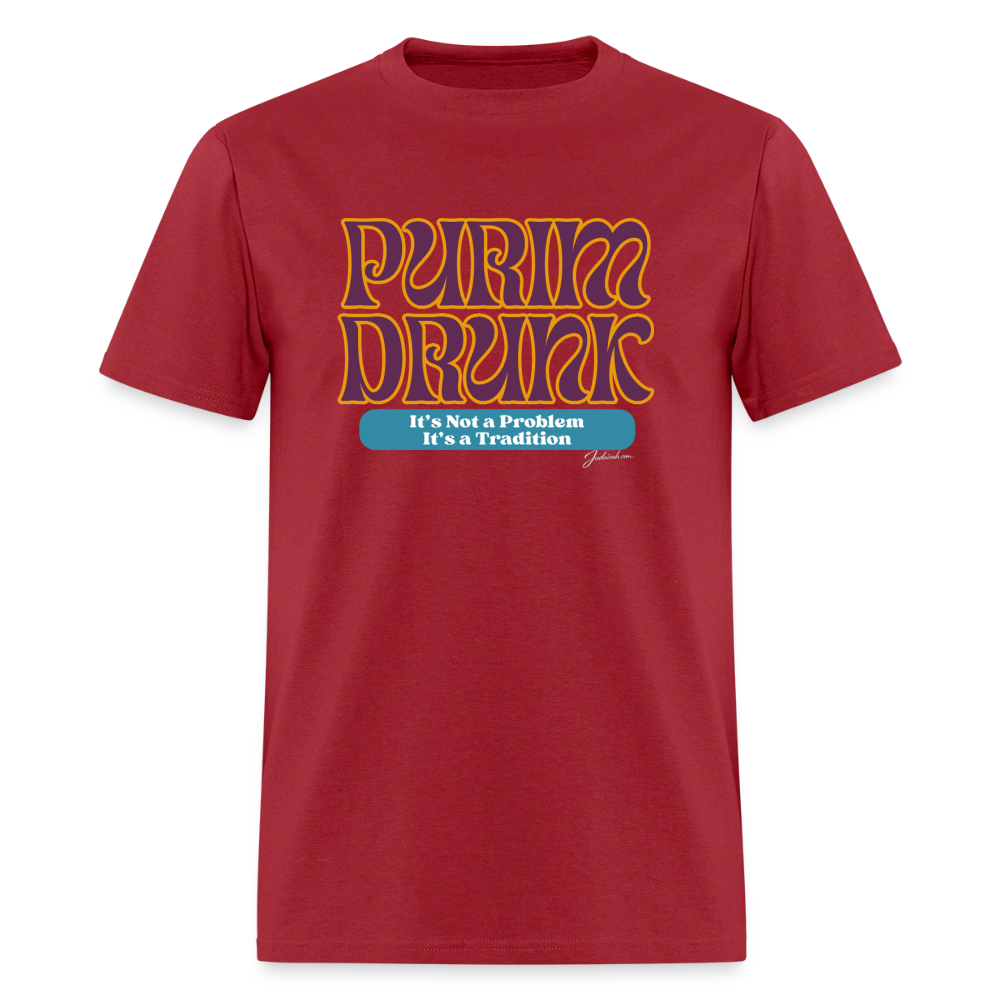 Purim Drunk Men's T-Shirt | GILDAN 5000 - dark red