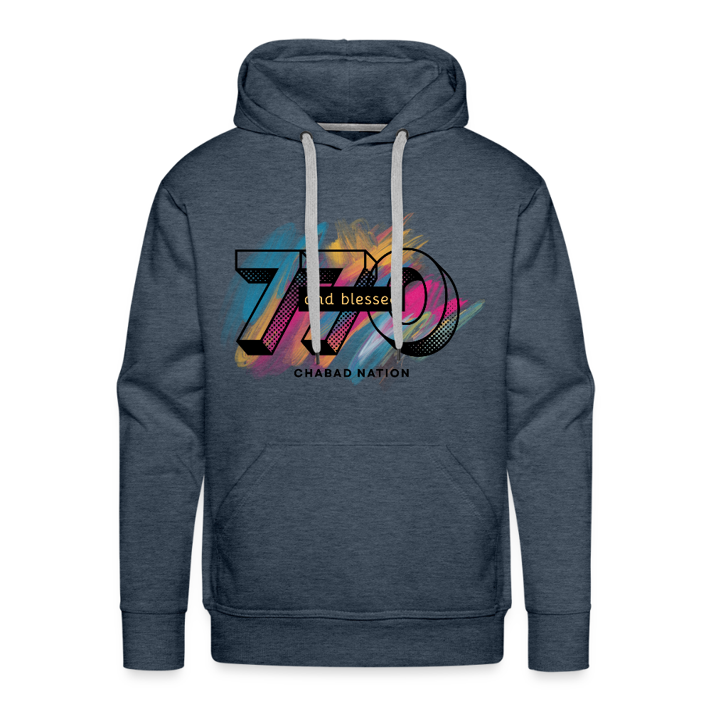770 And Blessed Men’s Premium Hoodie - heather denim