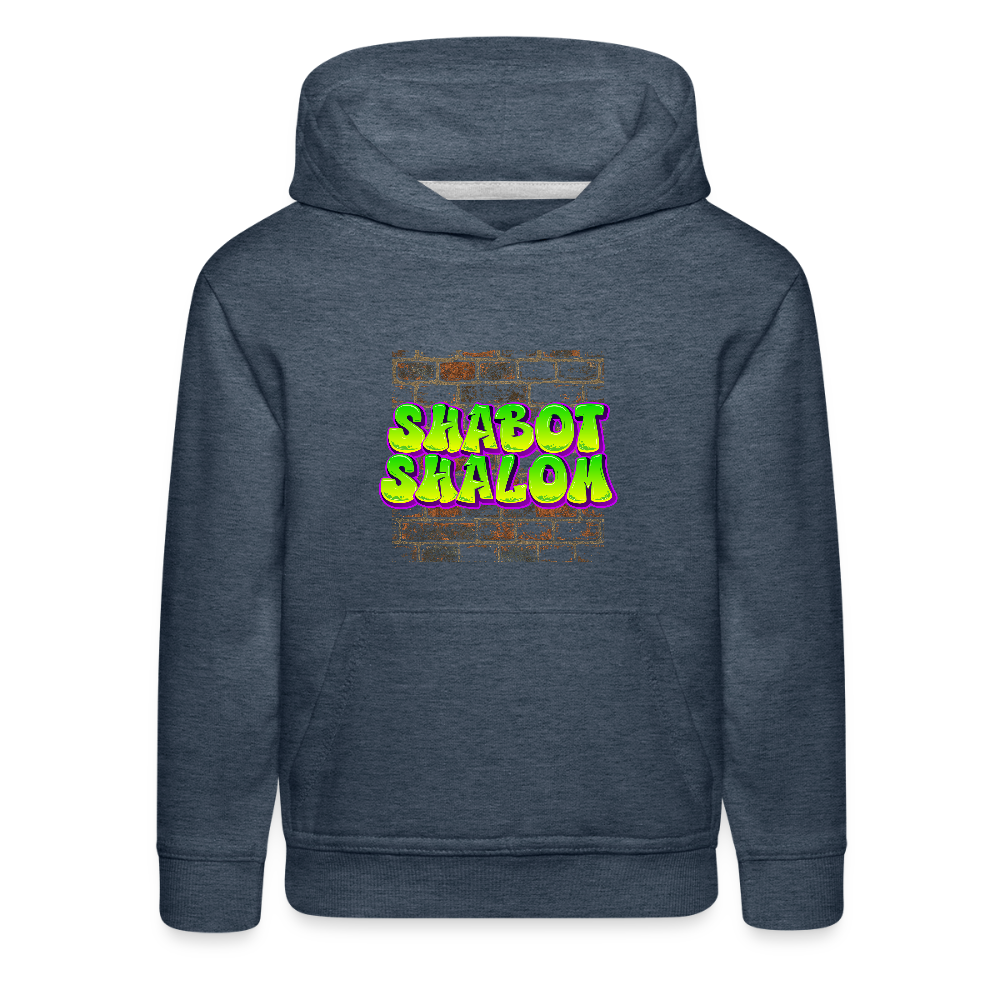 Shabot Shalom Brick 770 Graffiti Kids‘ Premium Hoodie - heather denim