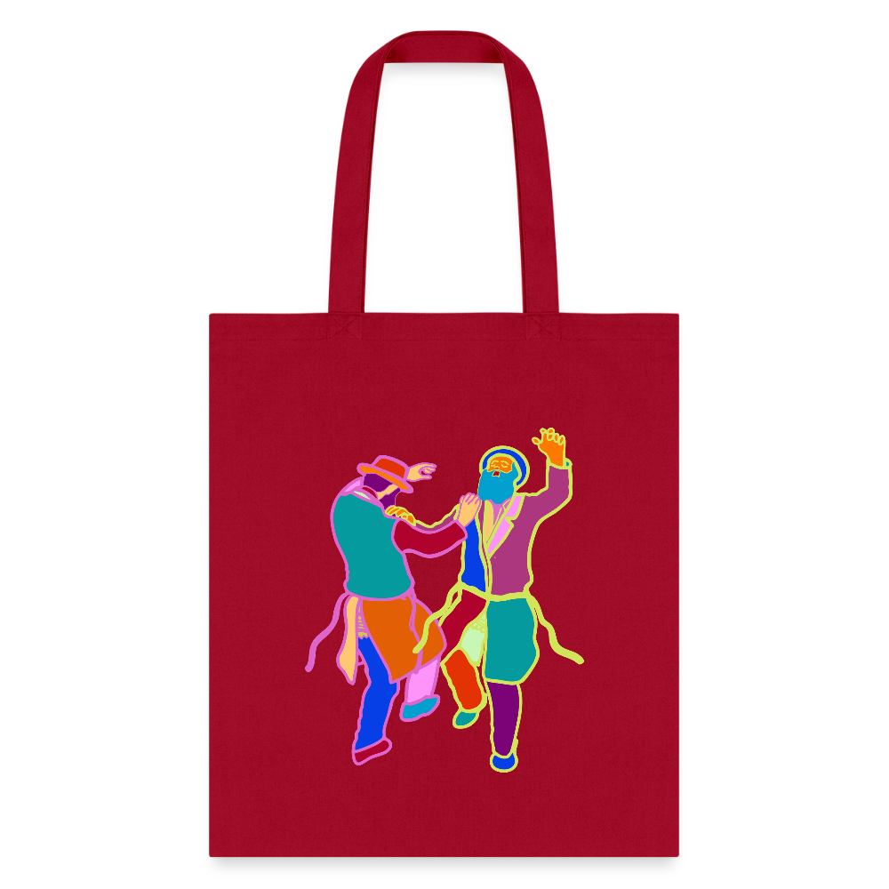 Colorful Dancing Rabbis Tote Bag - red
