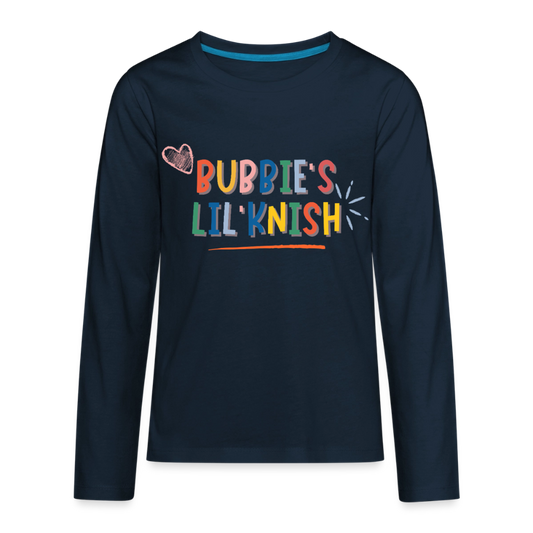 Bubbie's Lil' Knish Kids' Premium Long Sleeve T-Shirt - deep navy