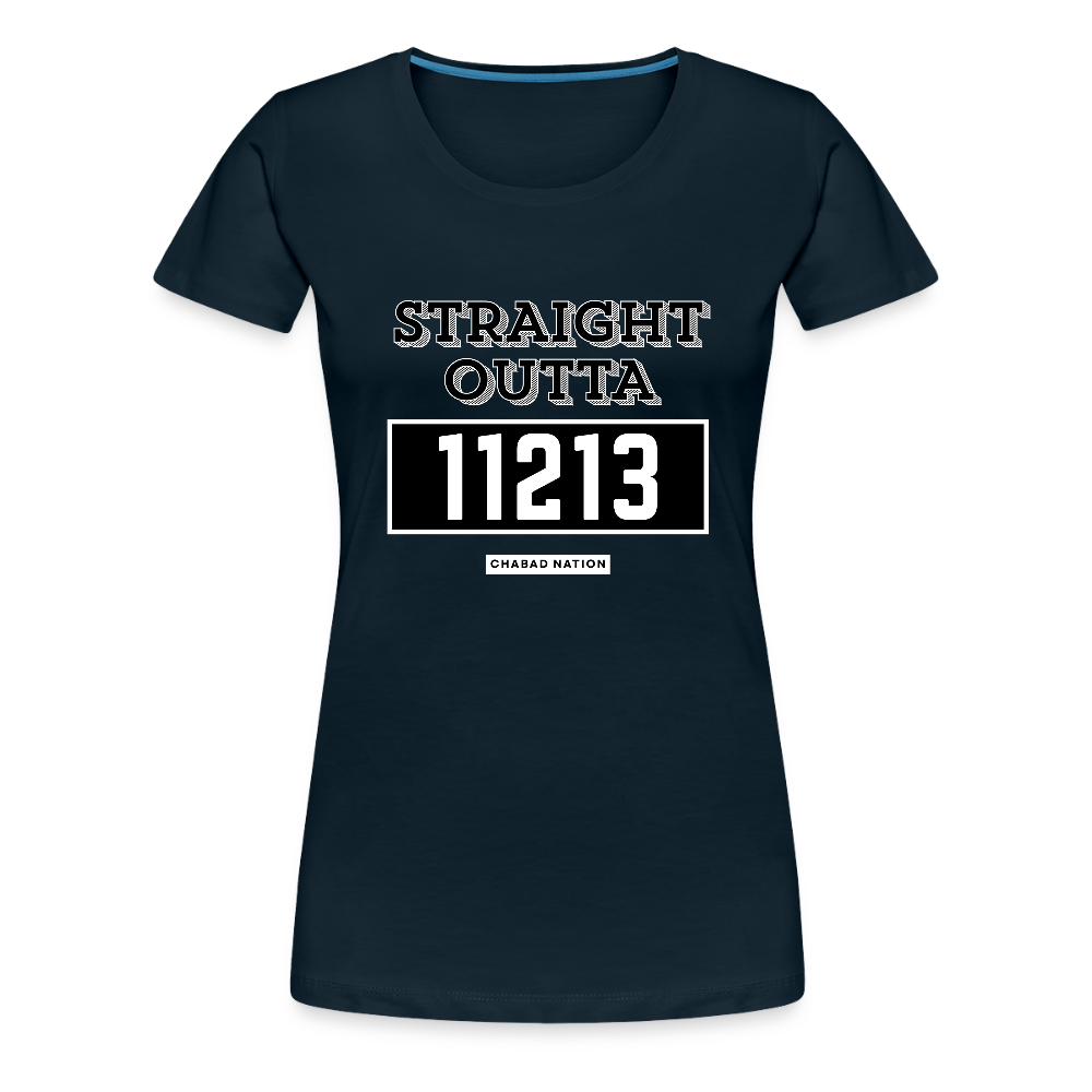 Straight Outta 11213 Women’s Premium T-Shirt - deep navy
