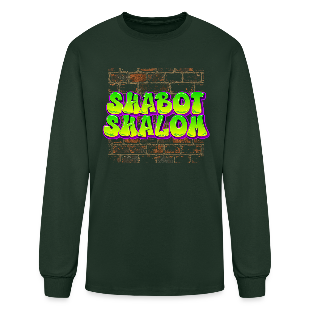 Shabot Shalom Brick 770 Graffiti Men's Long Sleeve T-Shirt - forest green