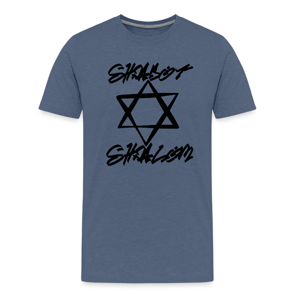 Shabbat Shalom Graffiti Star Kids' Premium T-Shirt - heather blue