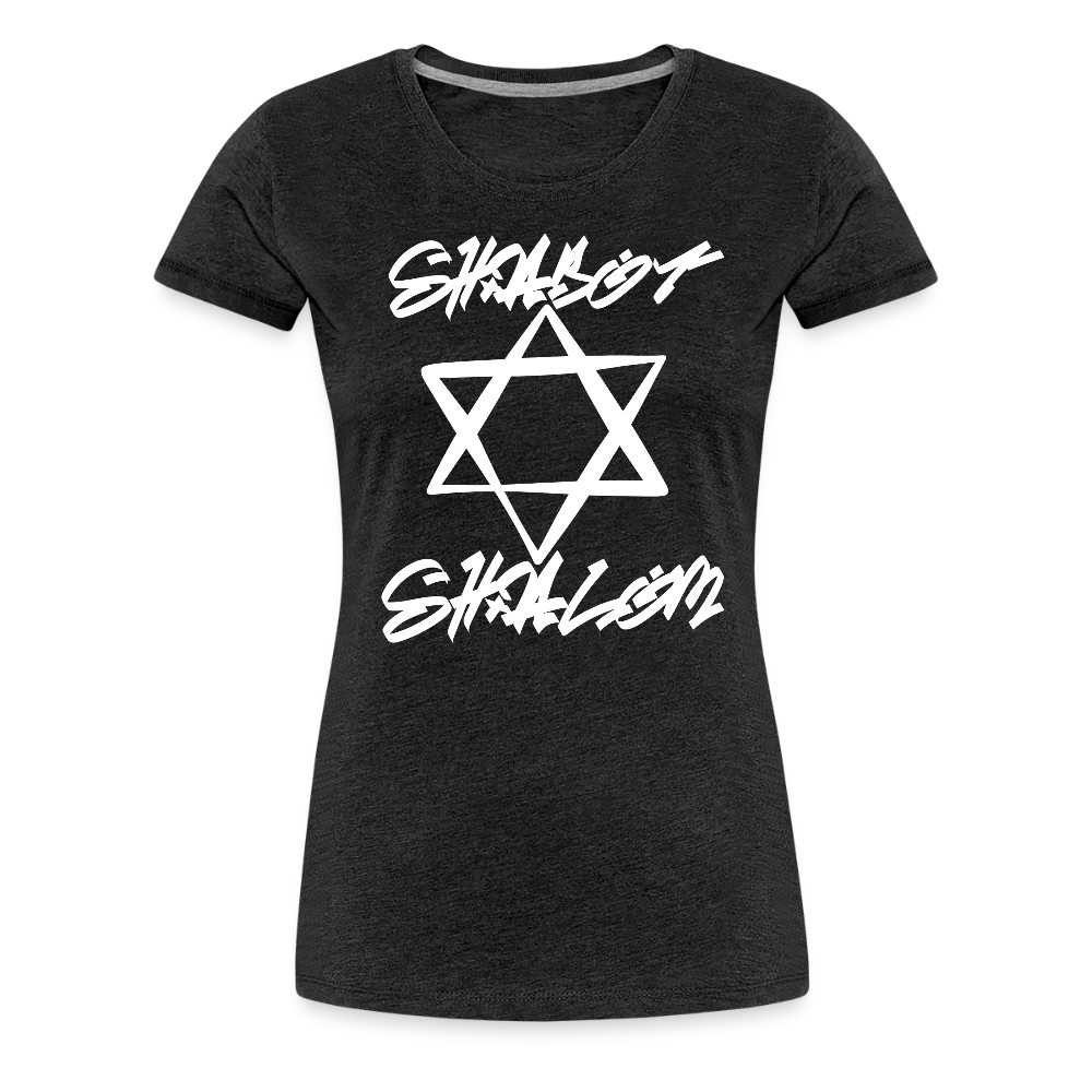 Shabbat Shalom Graffiti Light Star Women’s Premium T-Shirt - charcoal grey