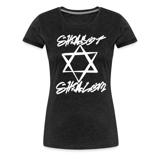 Shabbat Shalom Graffiti Light Star Women’s Premium T-Shirt - charcoal grey