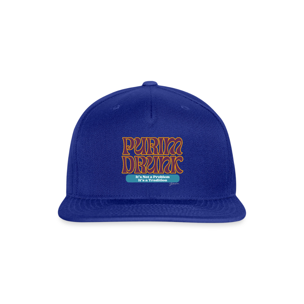 Purim Drunk Snapback Baseball Cap - royal blue