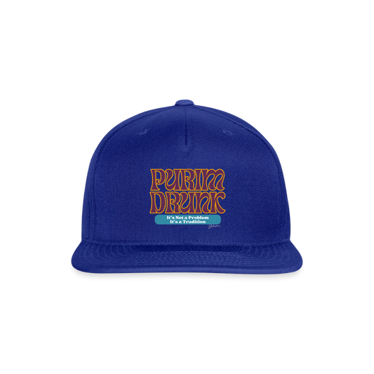 Purim Drunk Snapback Baseball Cap - royal blue