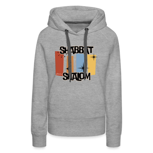Retro Shabbat Women’s Premium Hoodie - heather grey