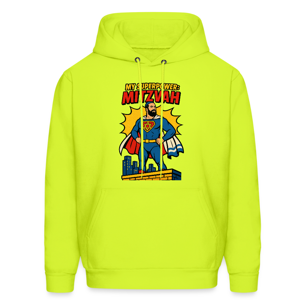 My Superpower: Mitzvah Men's Hoodie - safety green