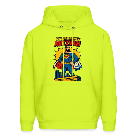 My Superpower: Mitzvah Men's Hoodie - safety green