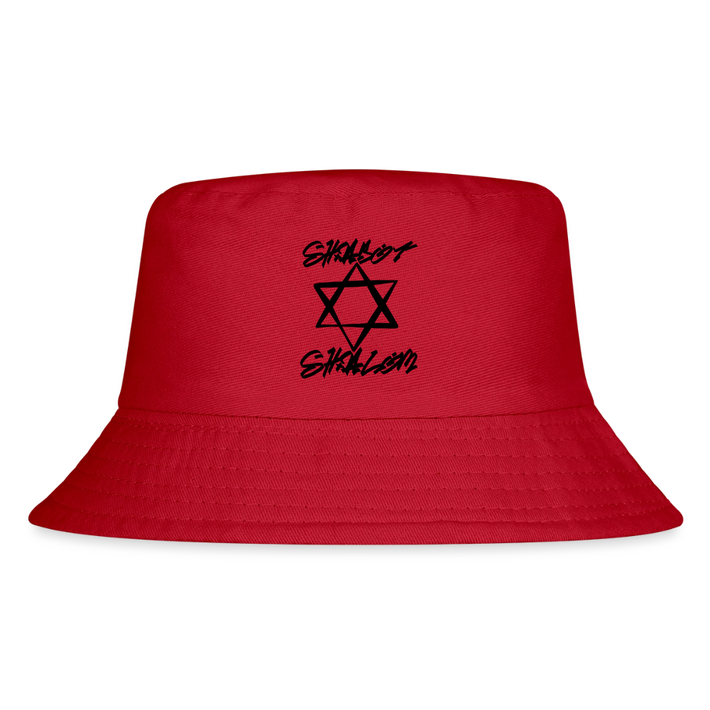 Shabbat Shalom Graffiti Star Kid's Bucket Hat - red