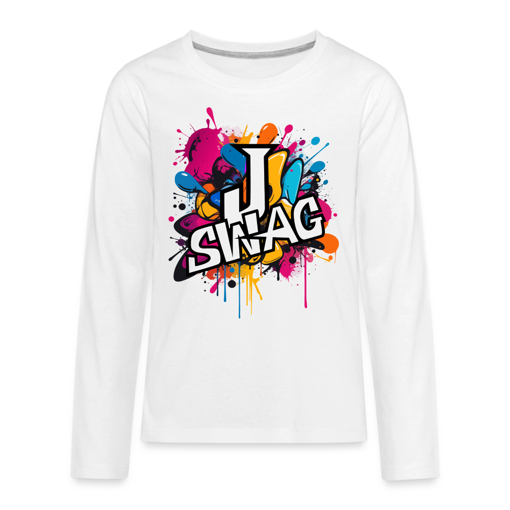 Jswag Logo  Kids' Premium Long Sleeve T-Shirt - white