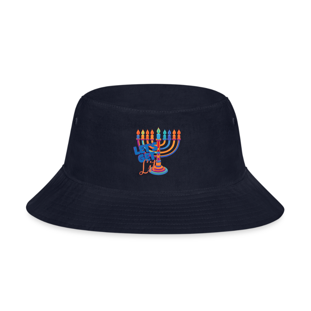 Let’s Get Lit Menorah Bucket Hat - navy