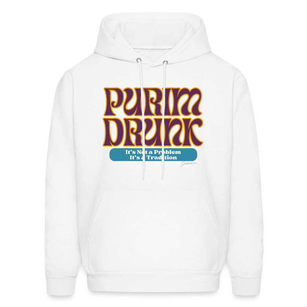 Purim Drunk Men's Hoodie - white