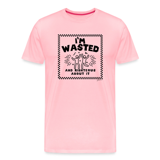 Wasted & Righteous Men's Premium T-Shirt - pink