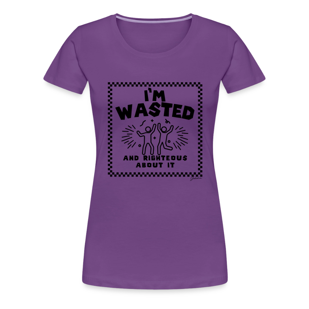 Wasted & Righteous Women’s Premium T-Shirt - purple