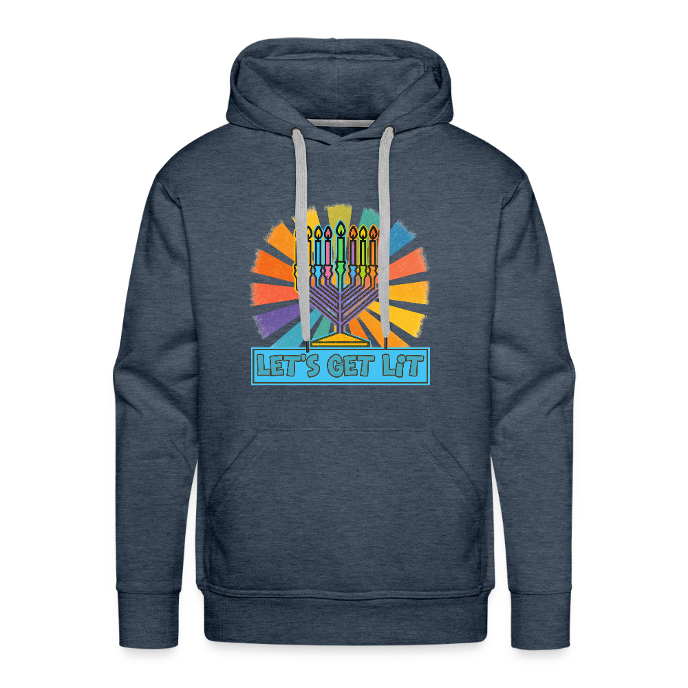 Radient Retro Let's Get Lit Men’s Premium Hoodie - heather denim