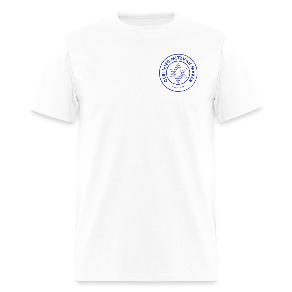 Certified Mitzvah Maker Badge Men's T-Shirt | GILDAN 5000 - white
