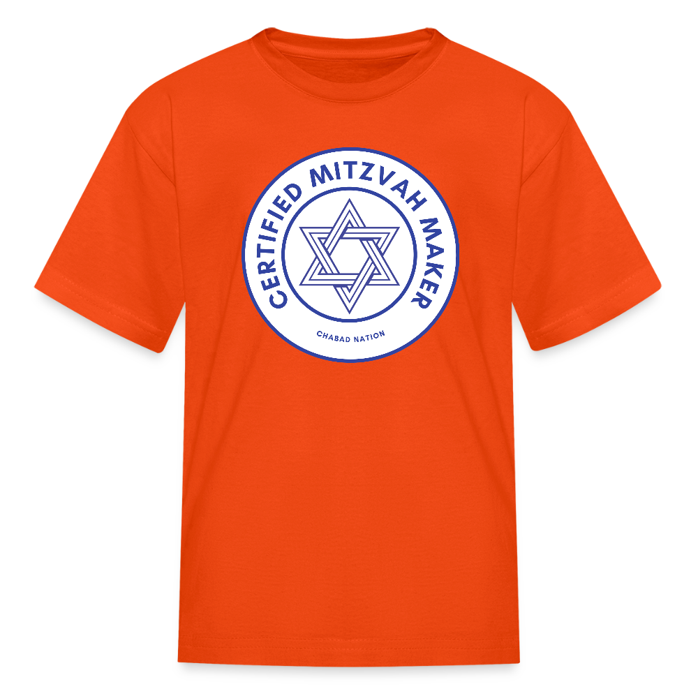 Certified Mitzvah Maker Kids' T-Shirt - orange