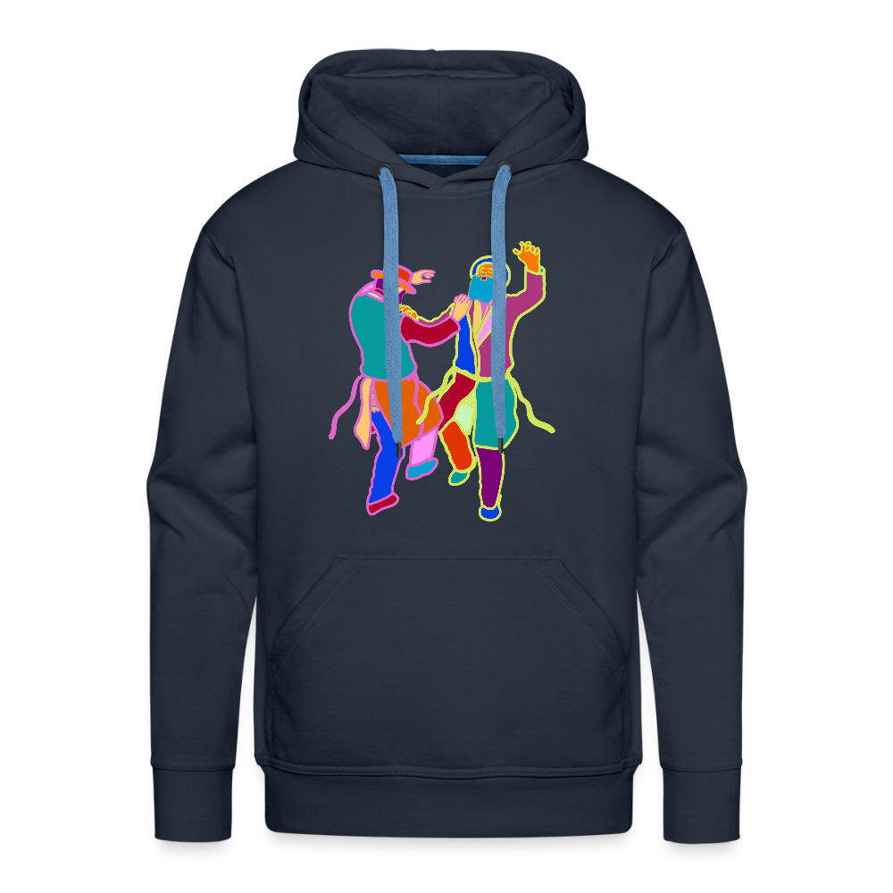 Colorful Dancing Rabbis Men’s Premium Hoodie - navy